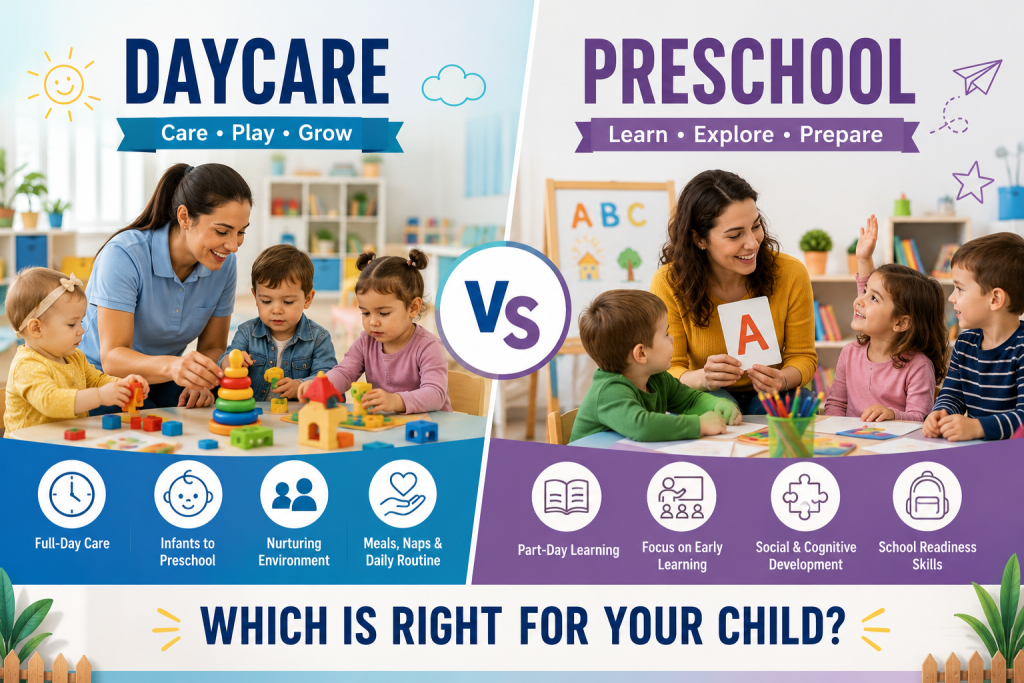 Daycare vs Preschool: What Is the Difference and Which Is Right for Your Child?